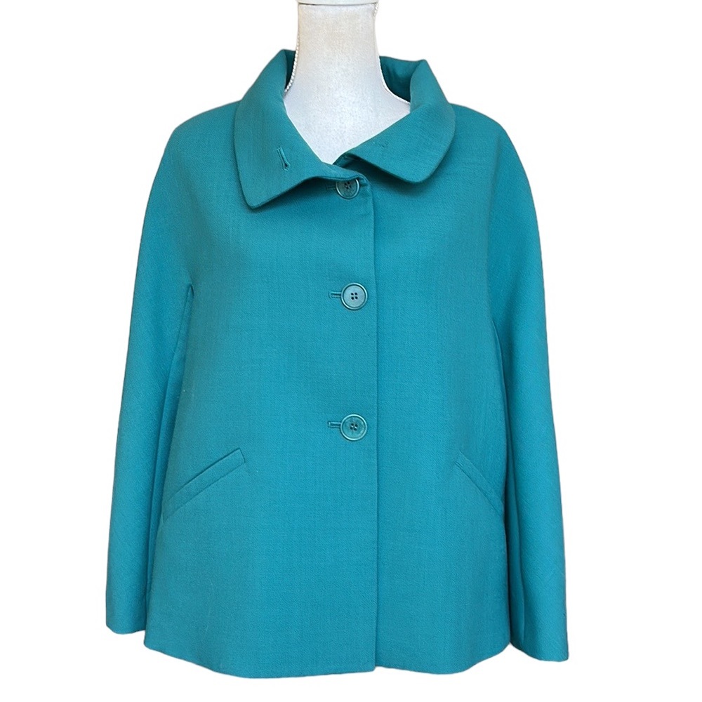 Talbots Jackie Fit Wool Blend Blazer Jacket Teal size 10
